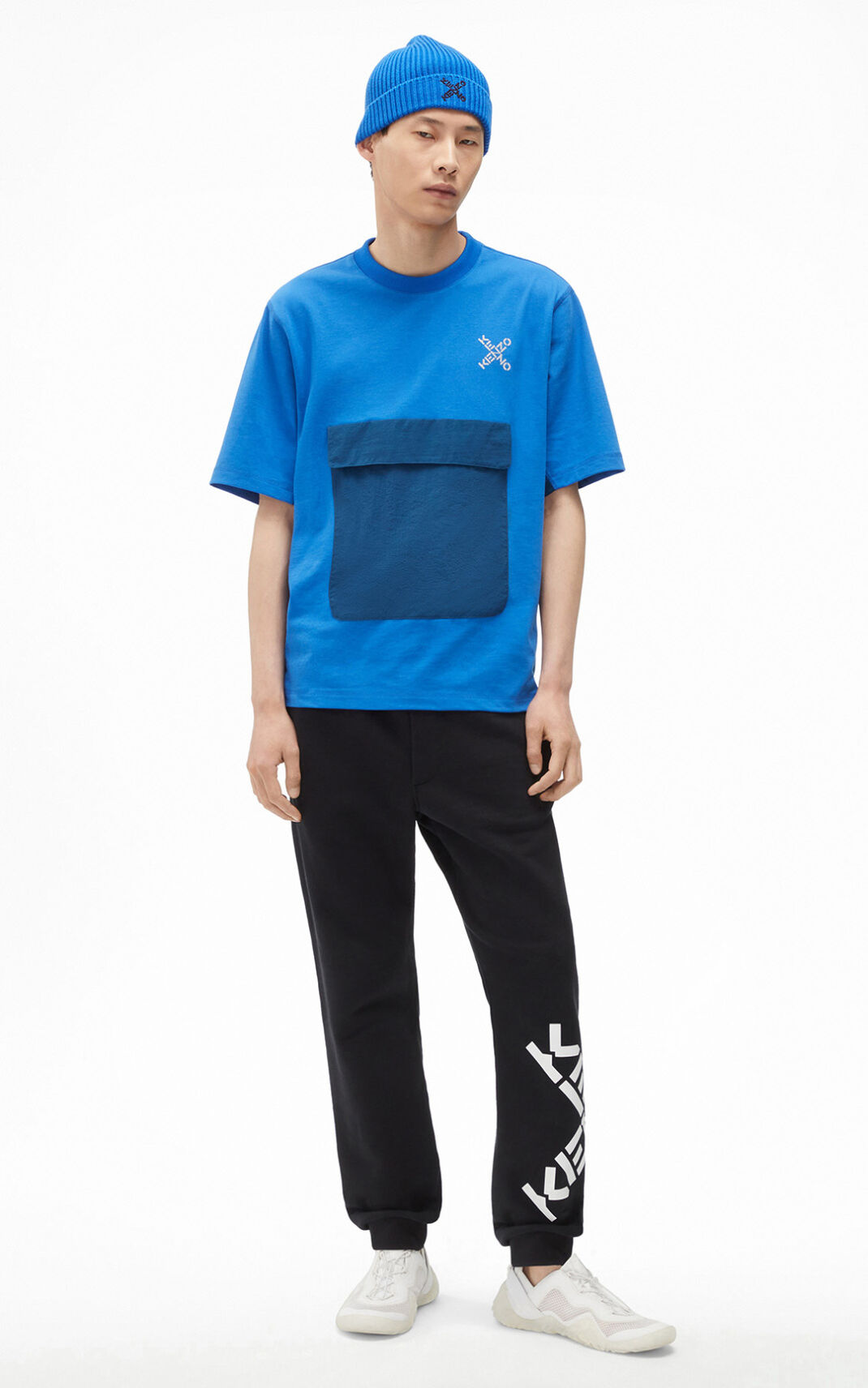 Kenzo Sport Little X oversize T Shirt Blue For Mens 9783HTPXI